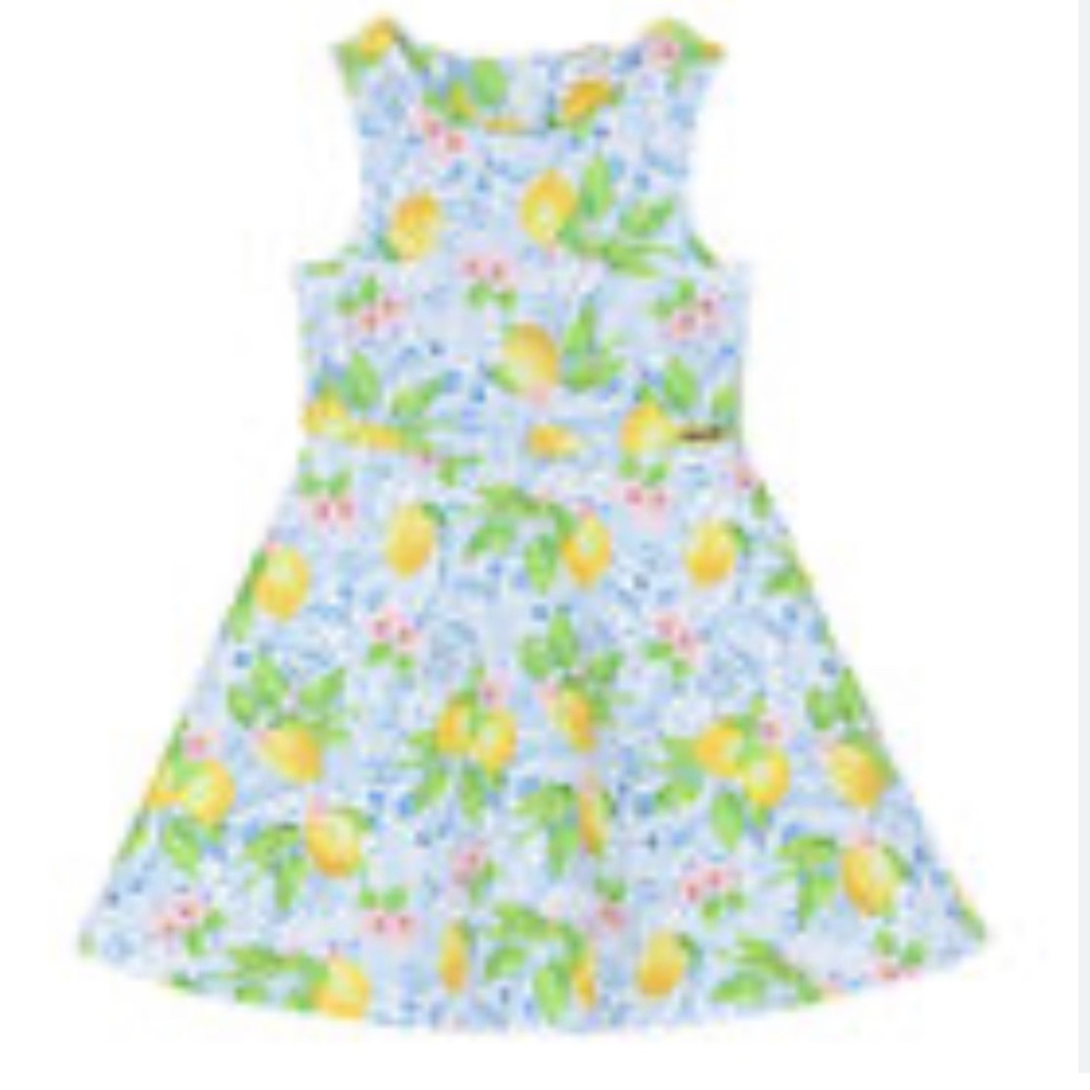 Guess Blue and Yellow Sleeveless Fit and Flare Sundress
